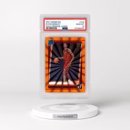 2021 Panini Donruss #225 Evan Mobley - Holo Orange Laser (PSA 10 GEM MINT)