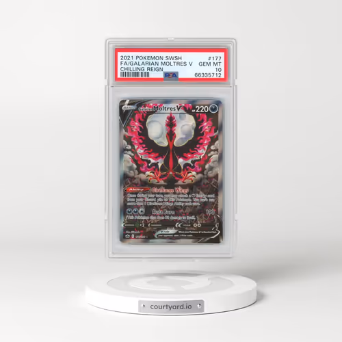 2021 Pokémon Sword & Shield Chilling Reign #177 Galarian Moltres V - Holo Full Art (PSA 10 GEM MINT)