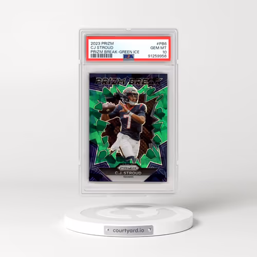 2023 Panini Prizm Prizm Break #PB6 CJ Stroud - Green Ice (PSA 10 GEM MINT)