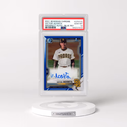 2021 Bowman Chrome Prospect Autographs #CPAVA Victor Acosta - Blue Refractor (PSA 10 GEM MINT)