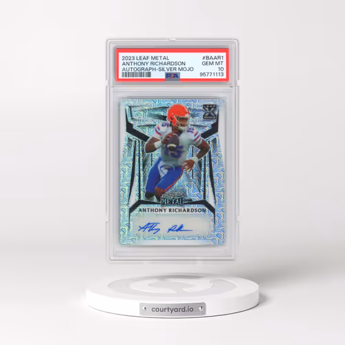 2023 Leaf Metal Autographs #BAAR1 Anthony Richardson - Silver Mojo (PSA 10 GEM MINT)