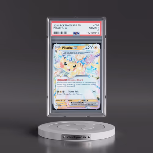 2024 Pokémon Ssp EN-Surging Sparks #057 Pikachu EX - Holo (PSA 10 GEM MINT)