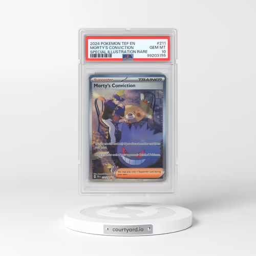 2024 Pokémon Tef EN-Temporal Forces #211 Morty's Conviction - Special Illustration Rare (PSA 10 GEM MINT)