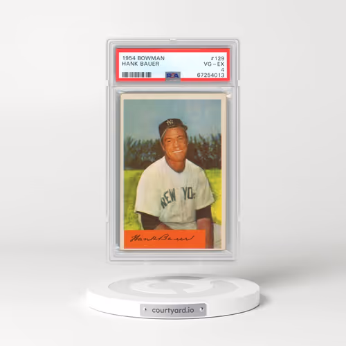 1954 Bowman #129 Hank Bauer (PSA 4 VG-EX)