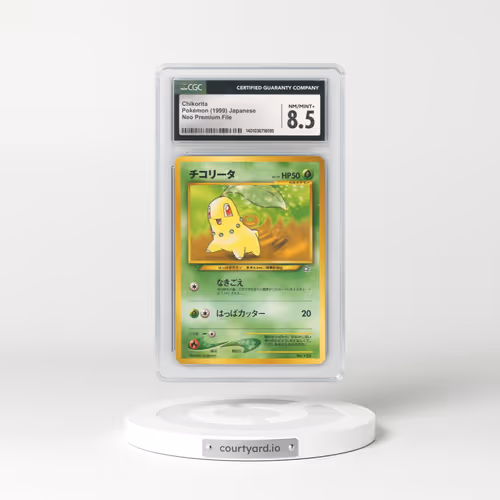 1999 Neo Premium File #152 Chikorita - No Rarity (CGC 8.5 NM-MT+)