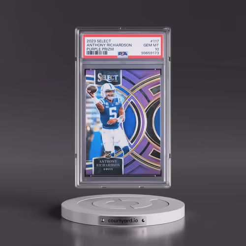 2023 Panini Select #117 Anthony Richardson - Purple Prizm (PSA 10 GEM MINT)