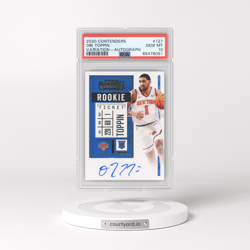 2020 Panini Contenders #127 Obi Toppin - Variation-Autograph (PSA 10 GEM MINT)