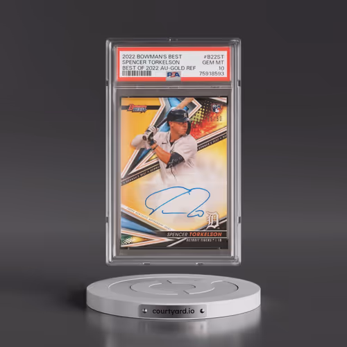 2022 Bowman's Best Best of 2022 Autographs #B22ST Spencer Torkelson - Gold Refractor (PSA 10 GEM MIN