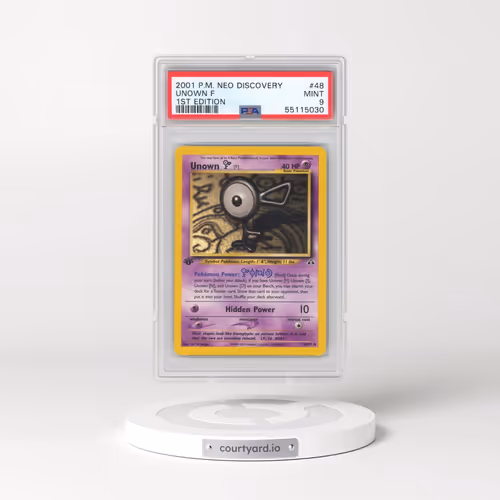 2001 Pokémon Neo Discovery #48 Unown F - 1st Edition (PSA 9 MINT)
