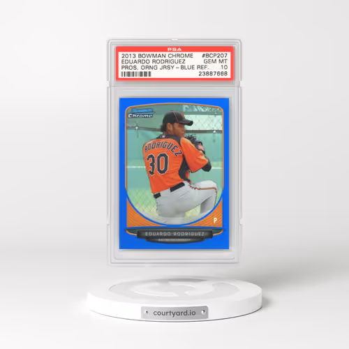 2013 Bowman Chrome Prospect #BCP207 Eduardo Rodriguez - Orange Jersey-Blue Refractor (PSA 10 GEM MINT)