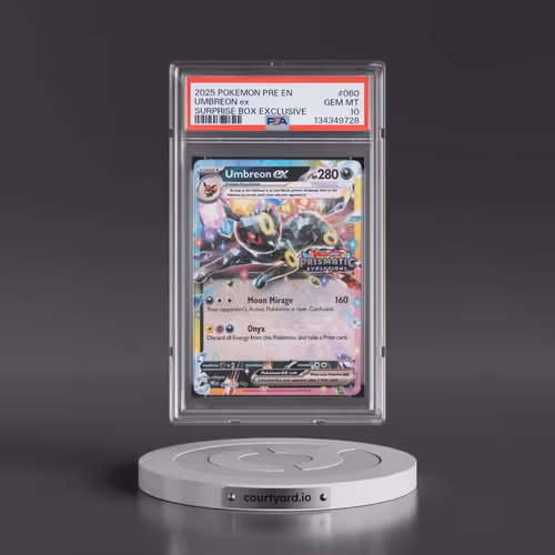 2025 Pokémon Pre EN-Prismatic Evolutions #060 Umbreon EX - Holo Surprise Box Exclusive (PSA 10 GEM M
