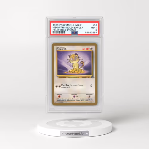 1999 Pokémon Jungle Promo #56 Meowth-Gold Border - Fruit Roll Promo (PSA 9 MINT)
