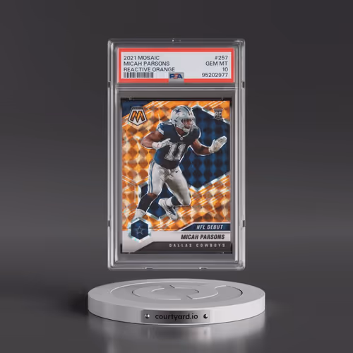 2021 Panini Mosaic #257 Micah Parsons - Reactive Orange (PSA 10 GEM MINT)