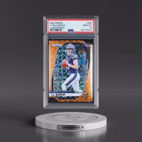 2024 Panini Prizm #400 JJ McCarthy - Lazer Prizm (PSA 10 GEM MINT)