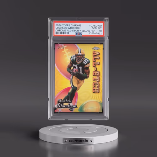 2024 Topps Chrome Chrome All-Etch #CAECWO Charles Woodson - Yellow Refractor (PSA 10 GEM MINT)