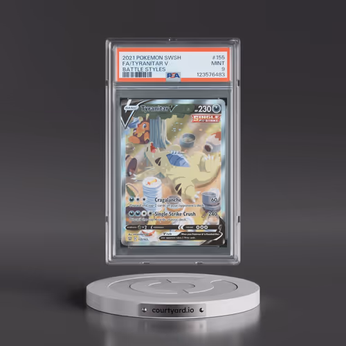 2021 Pokémon Sword & Shield Battle Styles #155 Tyranitar V - Holo Full Art (PSA 9 MINT)
