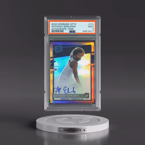 2020 Panini Donruss Optic #151 Anthony Edwards - Autograph-Pink (PSA 9 MINT)