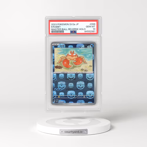 2023 Pokémon Card 151 #098 Krabby - Reverse Holo Master Ball (PSA 10 GEM MINT)