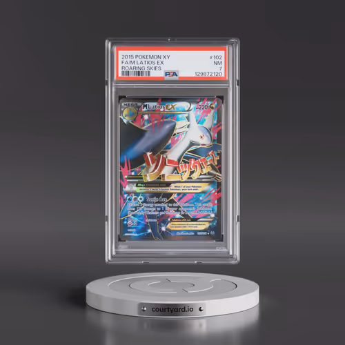 2015 Pokémon XY Roaring Skies #102 M Latios EX - Holo Full Art (PSA 7 NM)