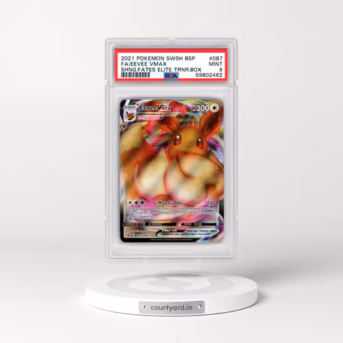 2021 Pokémon Swsh Black Star Promo #087 Eevee Vmax - Full Art Shining Fates Elite Trainer Box (PSA 9