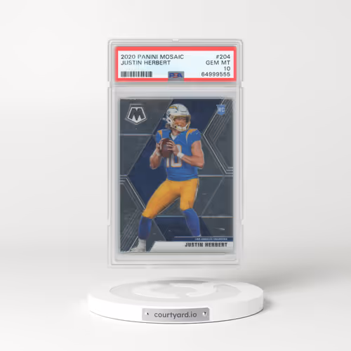 2020 Panini Mosaic #204 Justin Herbert (PSA 10 GEM MINT)