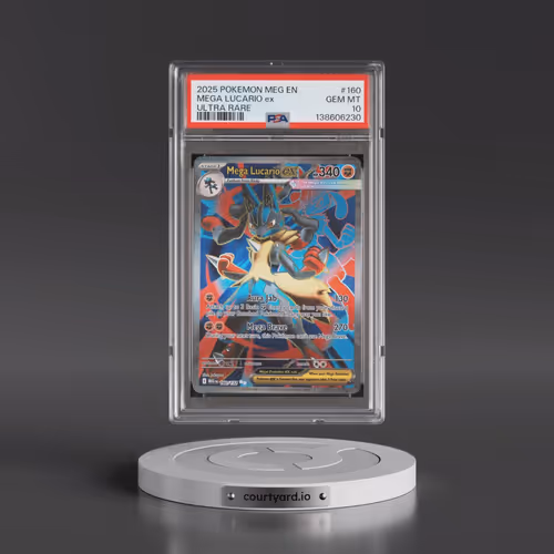 2025 Pokémon Meg EN-Mega Evolution #160 Mega Lucario EX - Holo Ultra Rare (PSA 10 GEM MINT)