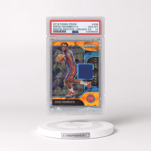 2019 Panini Prizm Sensational Swatches #SDB Sekou Doumbouya - Orange Ice (PSA 10 GEM MINT)