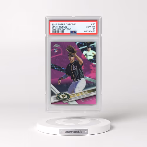 2017 Topps Chrome #98 Matt Olson - Pink Refractor (PSA 10 GEM MINT)