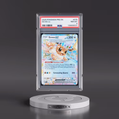 2025 Pokémon Pre EN-Prismatic Evolutions #075 Eevee EX - Holo (PSA 8 NM-MT)