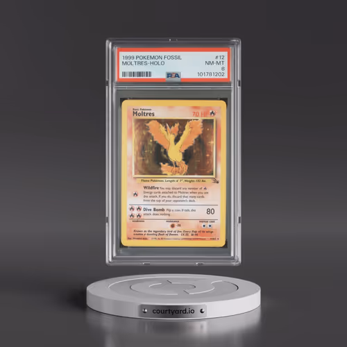 1999 Pokémon Fossil #12 Moltres - Holo (PSA 8 NM-MT)