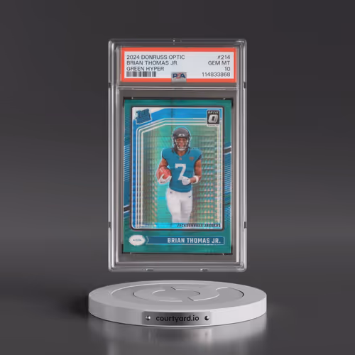 2024 Panini Donruss Optic #214 Brian Thomas Jr. - Green Hyper (PSA 10 GEM MINT)
