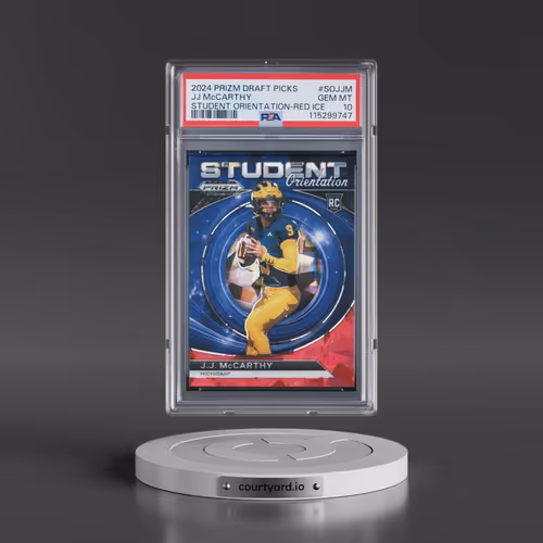 2024 Panini Prizm Draft Picks Student Orientation #SOJJM JJ McCarthy - Red Ice (PSA 10 GEM MINT)