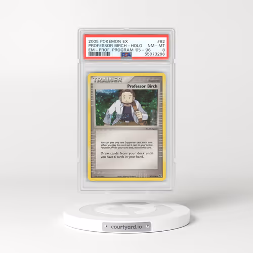 2005 Pokemon EX #82 Professor Birch - Holo Professor Program (PSA 8 NM-MT)