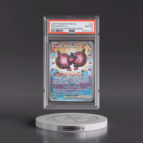 2025 Pokémon Pre EN-Prismatic Evolutions #163 Pecharunt EX - Holo Special Illustration Rare (PSA 8 N