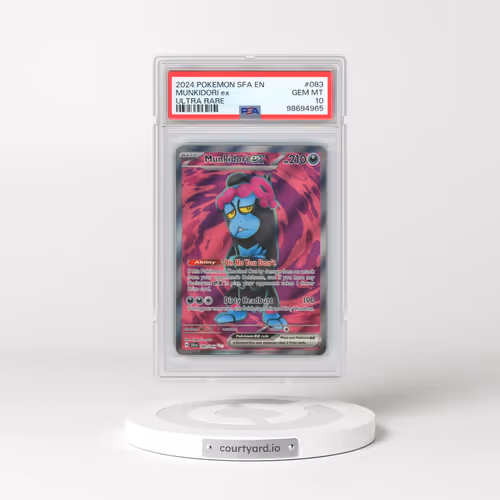 2024 Pokémon Sfa EN-Shrouded Fable #083 Munkidori EX - Holo Ultra Rare (PSA 10 GEM MINT)