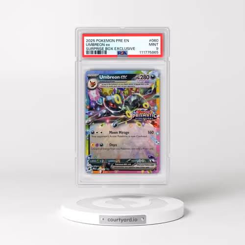 2025 Pokémon Pre EN-Prismatic Evolutions #060 Umbreon EX - Holo Surprise Box Exclusive (PSA 9 MINT)