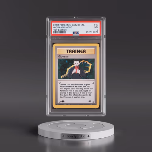 2000 Pokémon Gym Challenge #18 Giovanni - 1st Edition Holo (PSA 7 NM)