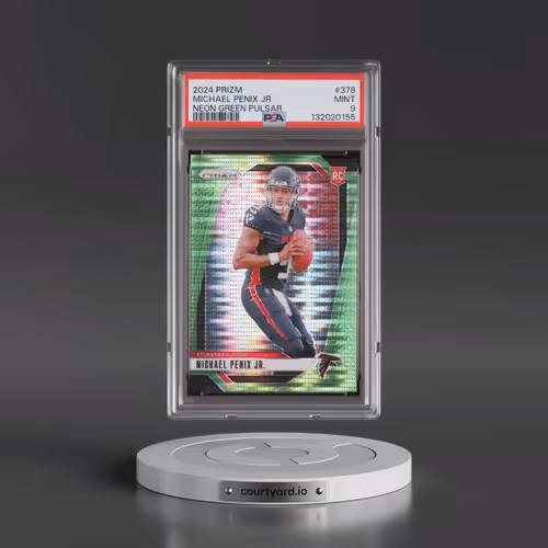 2024 Panini Prizm #378 Michael Penix Jr. - Neon Green Pulsar (PSA 9 MINT)
