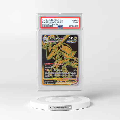 2022 Pokémon Sword & Shield Silver Tempest #TG29 Rayquaza Vmax - Full Art (PSA 9 MINT)