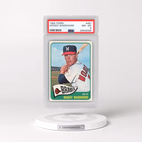 1965 Topps #487 Woody Woodward (PSA 8 NM-MT)