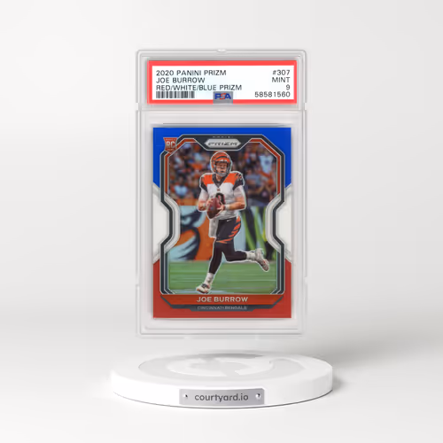 2020 Panini Prizm #307 Joe Burrow - Red/White/Blue Prizm (PSA 9 MINT)