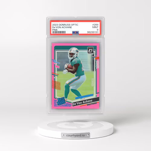 2023 Panini Donruss Optic #269 DE'Von Achane - Pink (PSA 9 MINT)