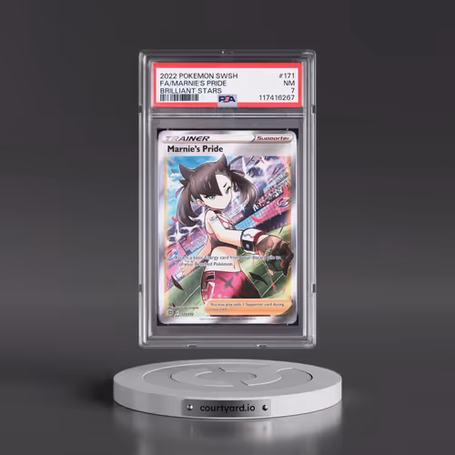 2022 Pokémon Sword & Shield Brilliant Stars #171 Marnie's Pride - Full Art (PSA 7 NM)