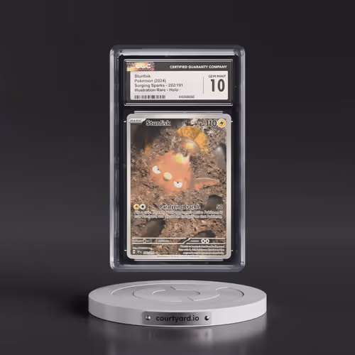 2024 Pokémon Ssp EN-Surging Sparks #202 Stunfisk - Illustration Rare (CGC 10 GEM MINT)