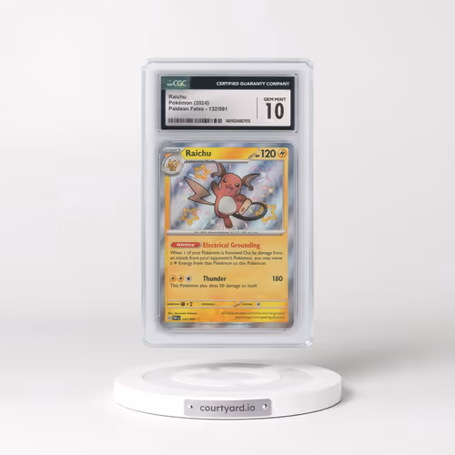 2024 Paldean Fates - PAF EN #132/091 Raichu - Shiny Rare Holo (CGC 10 GEM MINT)