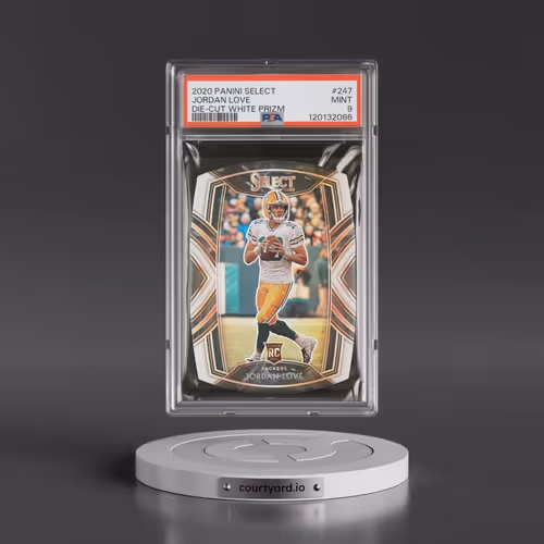 2020 Panini Select #247 Jordan Love - Die-Cut White Prizm (PSA 9 MINT)