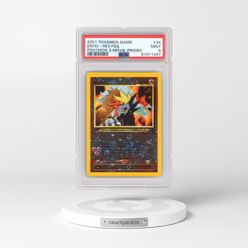 2001 Pokémon Game Movie #34 Entei - Reverse Foil Pokemon 3 Movie Promo (PSA 9 MINT)