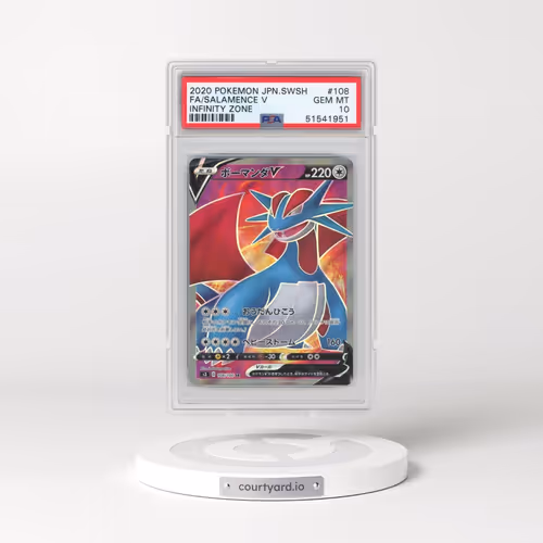 2020 Pokémon Sword & Shield Infinity Zone #108 Salamence V - Holo Full Art (PSA 10 GEM MINT)