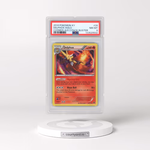 2014 Pokémon XY #26 Delphox - Holo Cosmos Ancient Origins Two Pack Blister (PSA 8 NM-MT)