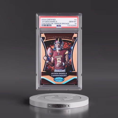 2024 Panini Certified Certified Rookies #4 Jayden Daniels - Mirror Bronze (PSA 10 GEM MINT)
